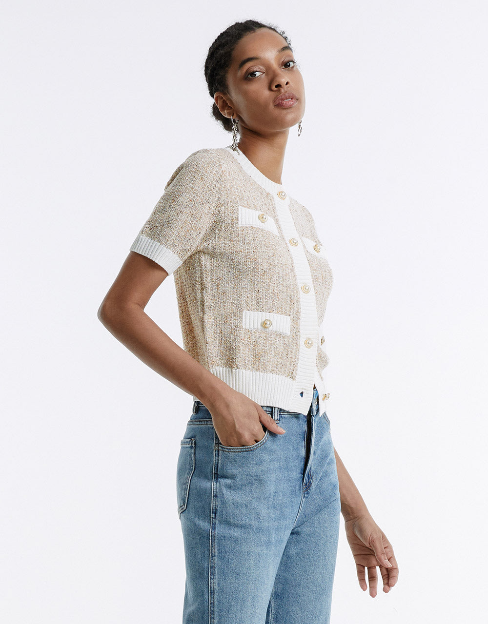 Contrast Trim Cardigan