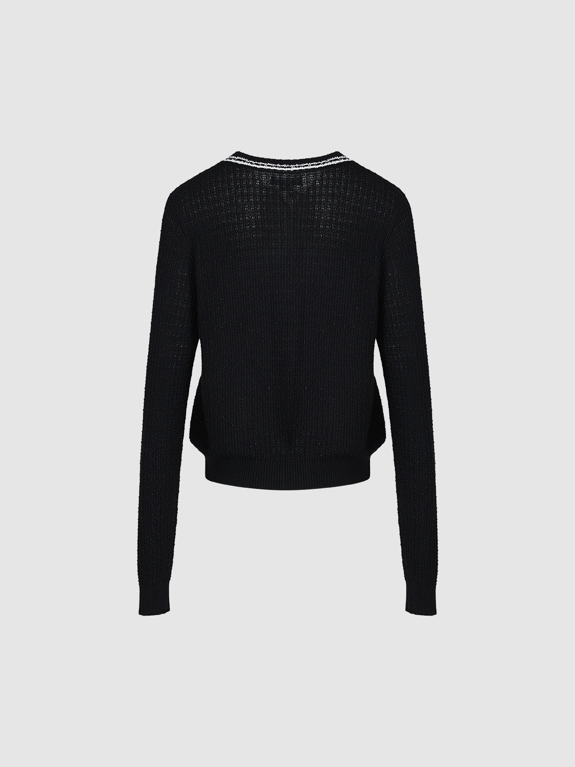 Tweed Crew Neck Knitted Cardigan - Image 21