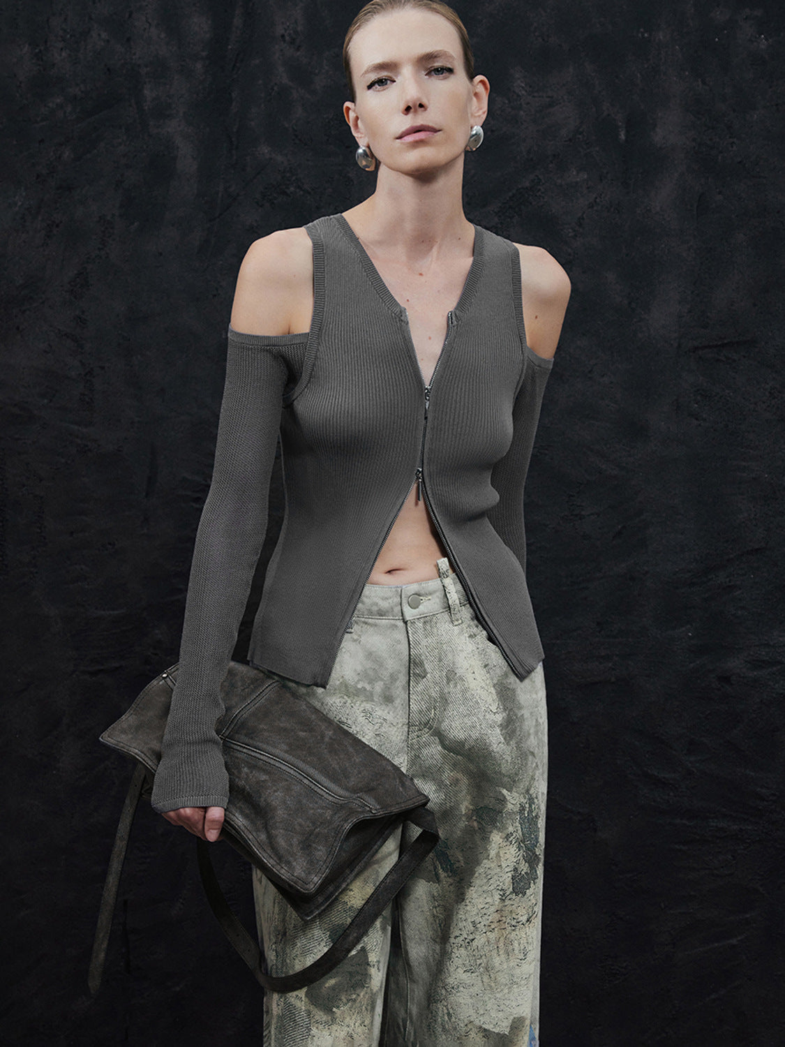 Cold Shoulder Knitted Cardigans - Image 2