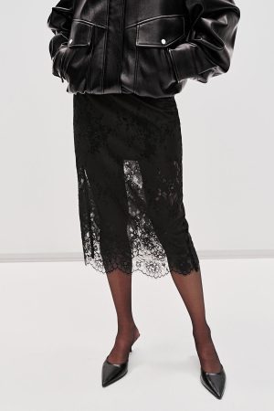 Laced Straight Midi Skirts