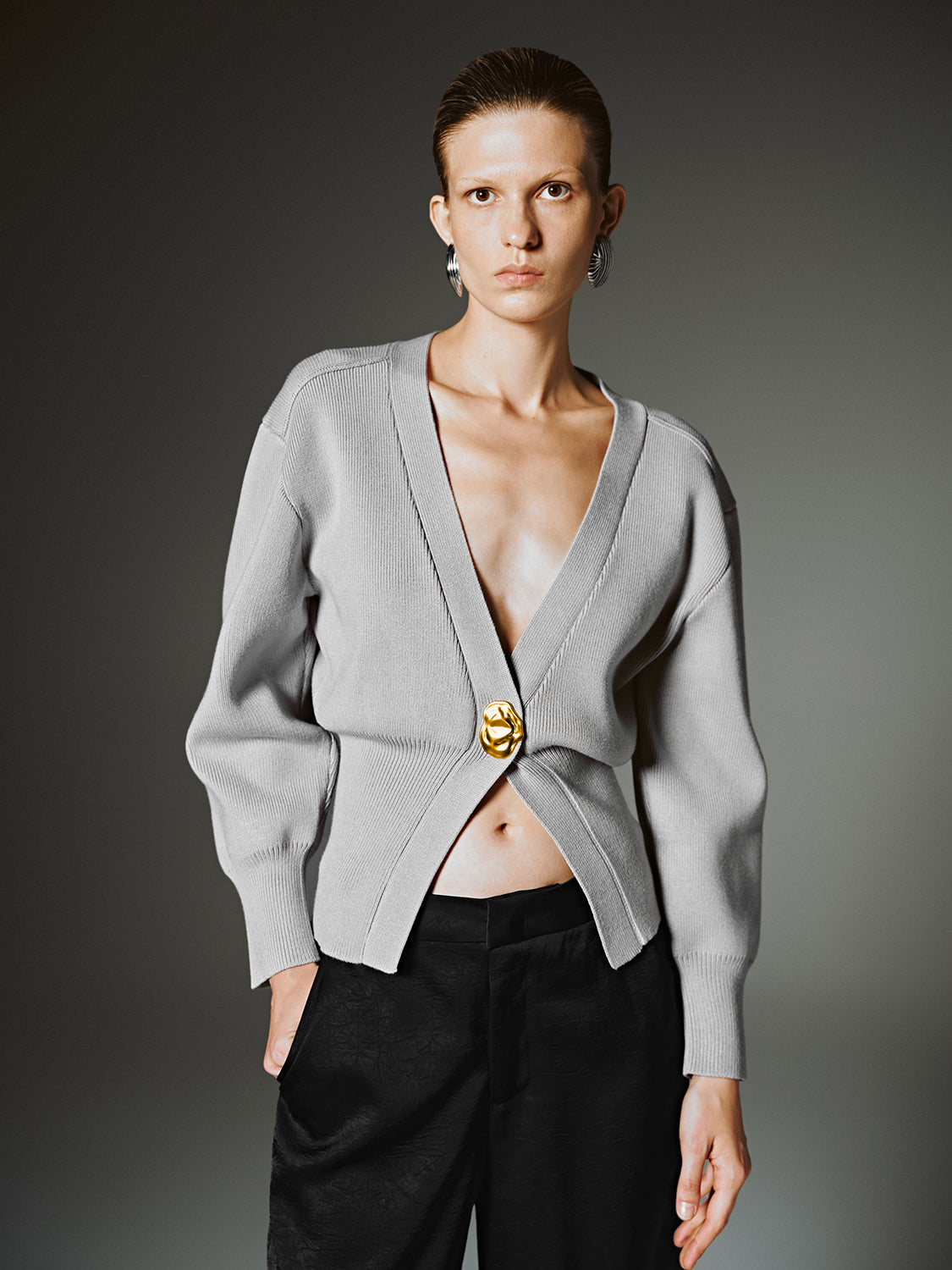 V-Neck Knitted Cardigan - Image 72