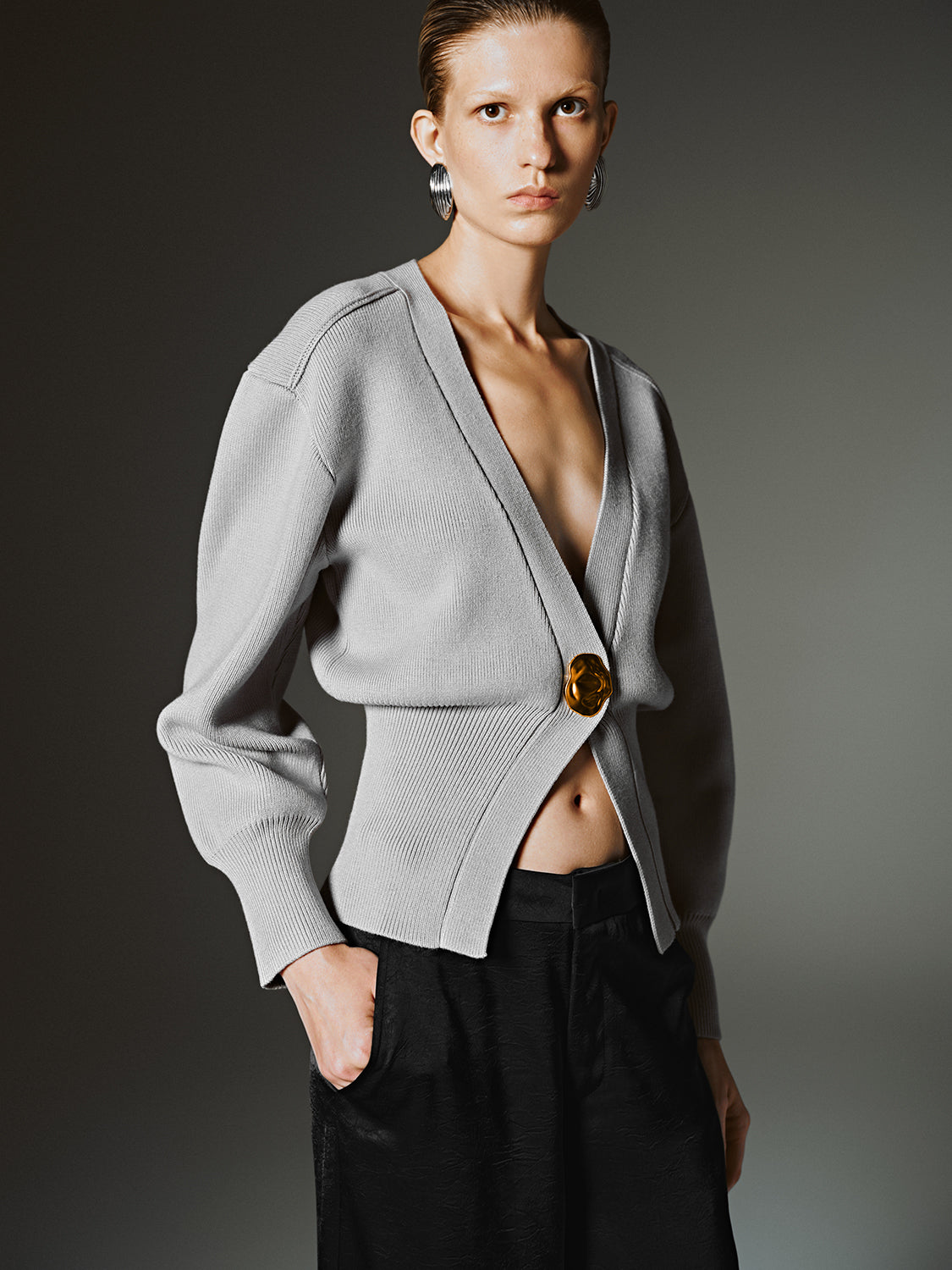 V-Neck Knitted Cardigan - Image 73