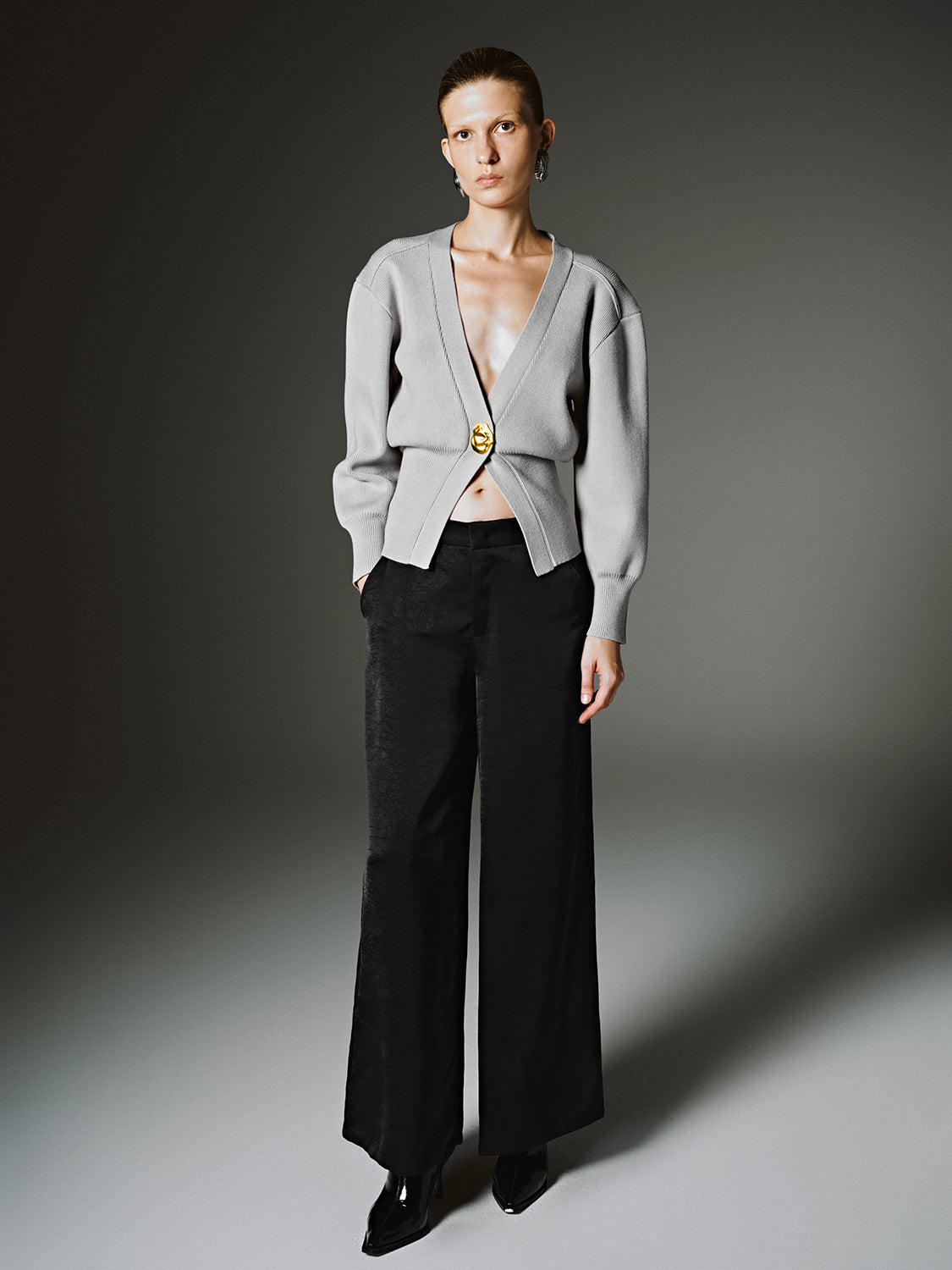 V-Neck Knitted Cardigan - Image 75