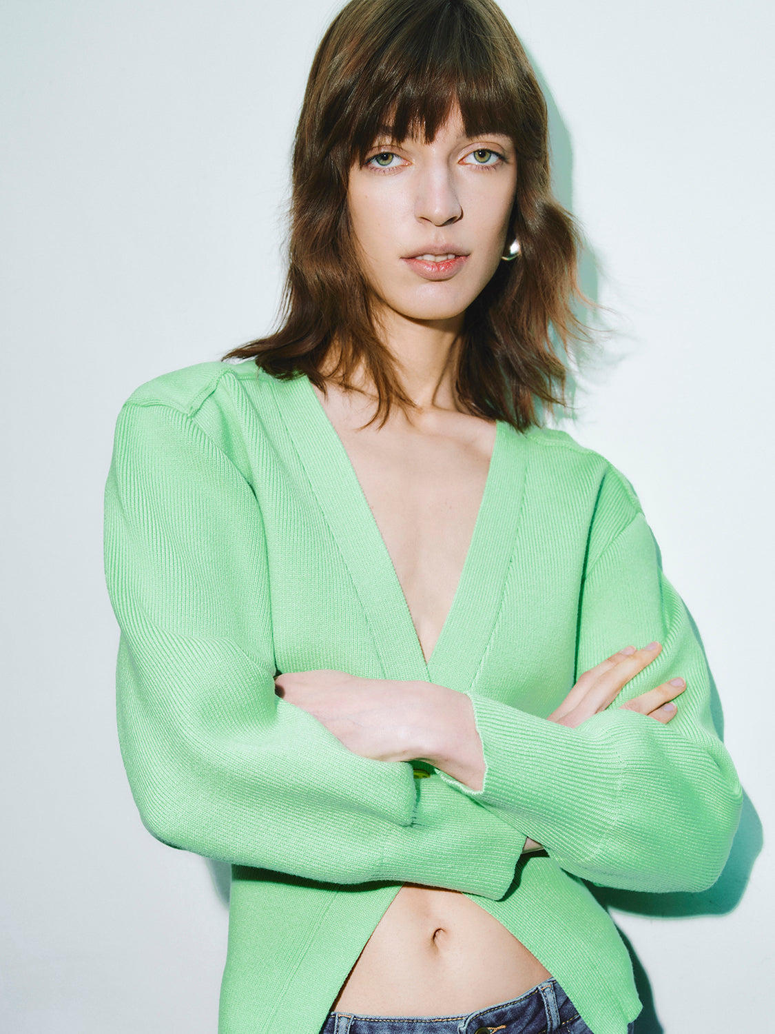 V-Neck Knitted Cardigan - Image 51