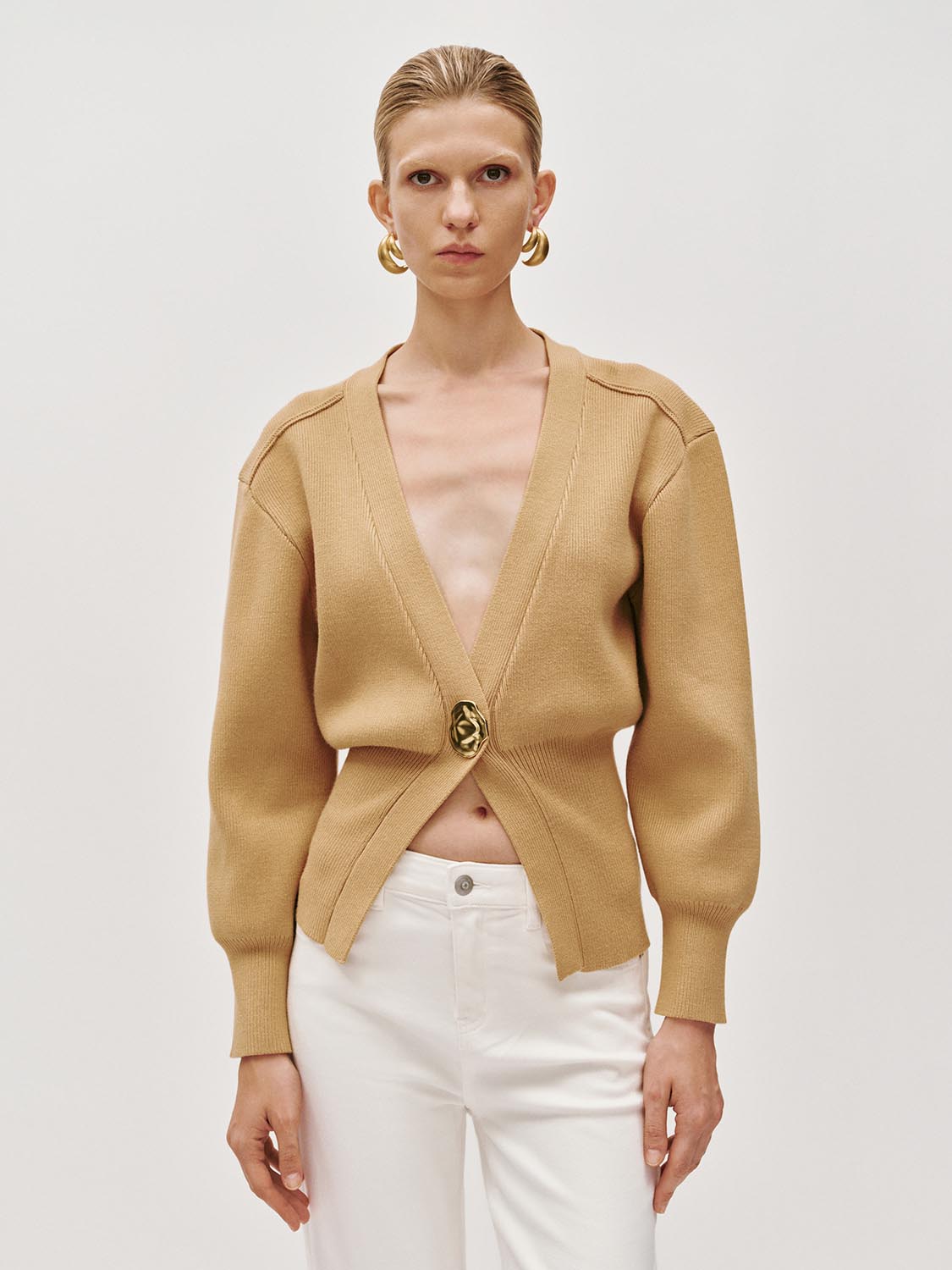 V-Neck Knitted Cardigan - Image 63