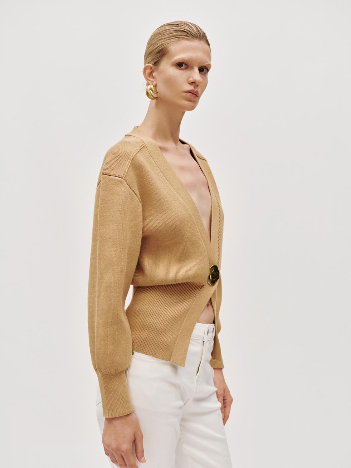 V-Neck Knitted Cardigan - Image 64