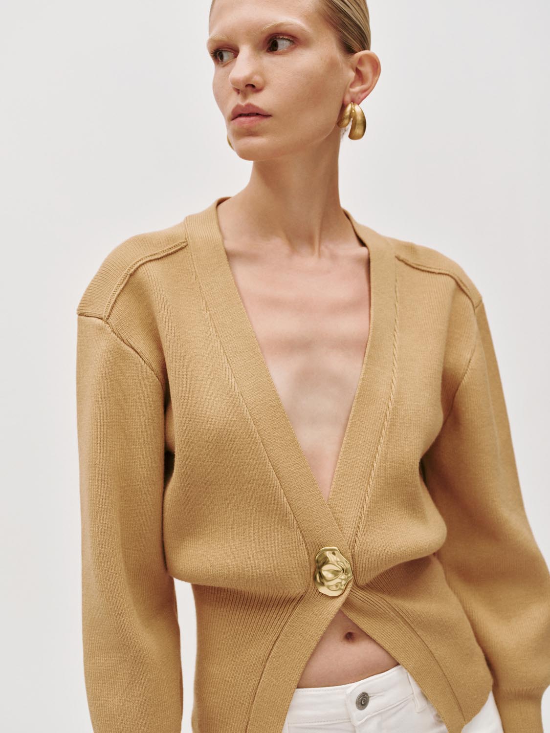 V-Neck Knitted Cardigan - Image 65