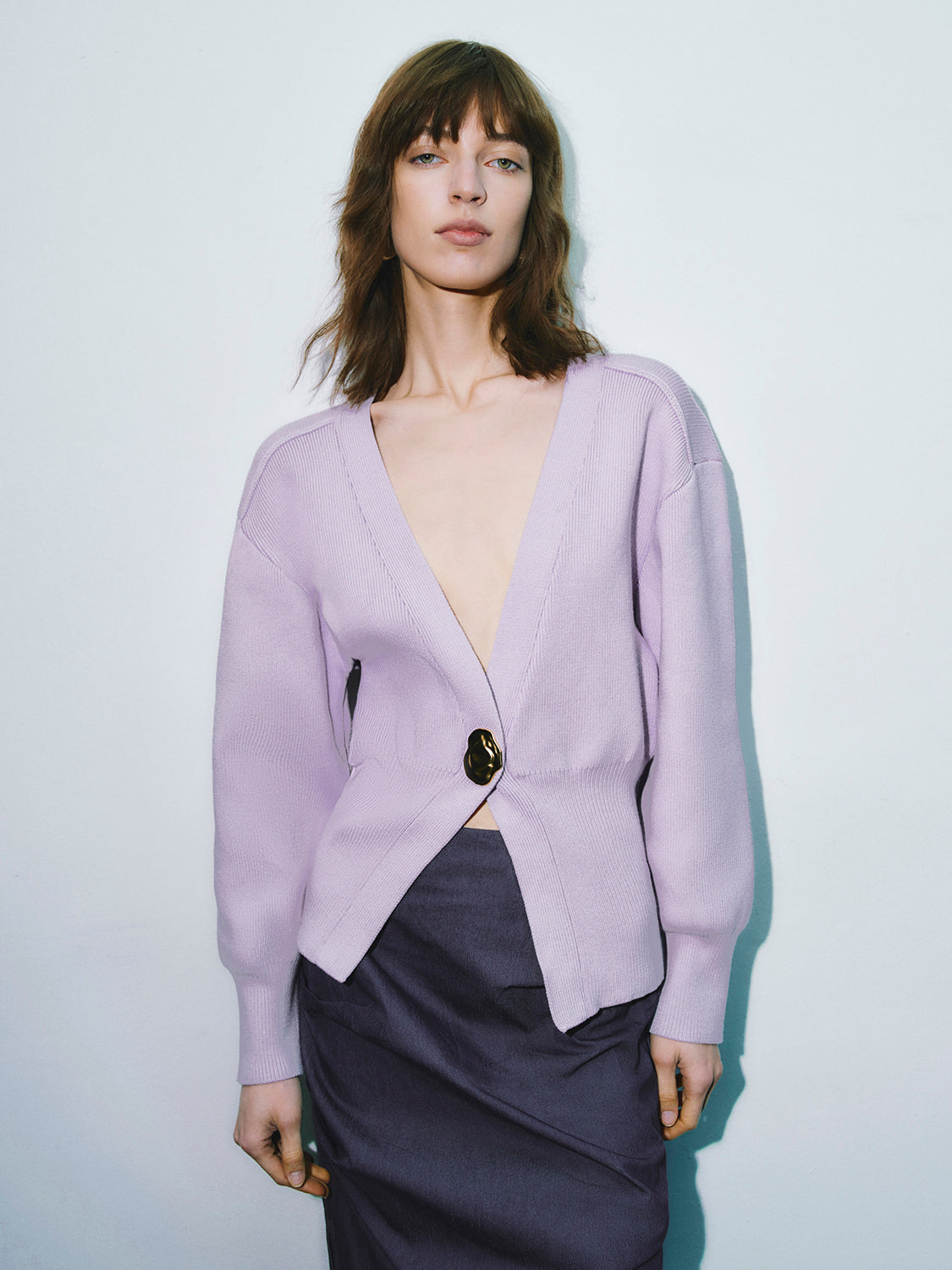 V-Neck Knitted Cardigan - Image 42