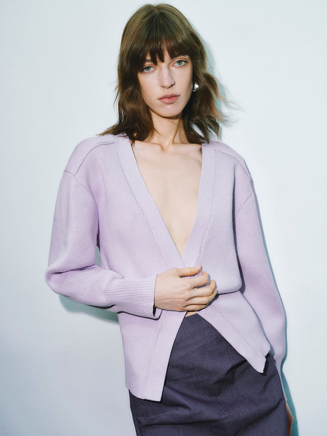 V-Neck Knitted Cardigan - Image 45