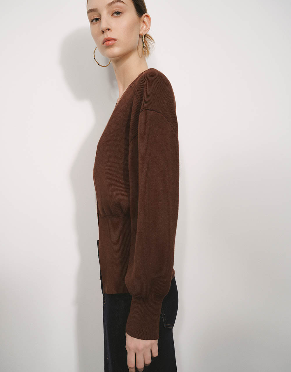 V-Neck Knitted Cardigan - Image 60