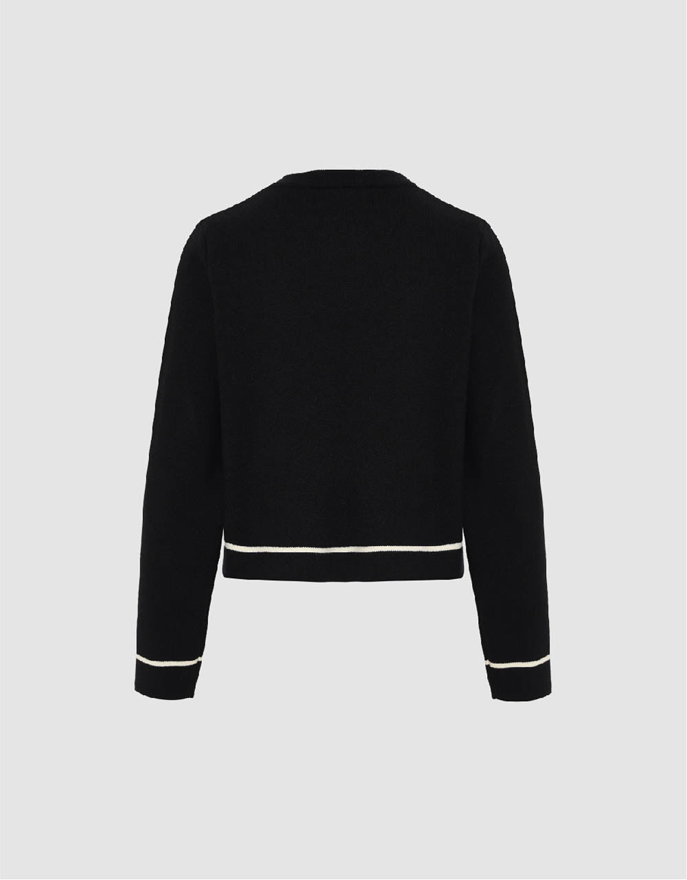 Crew Neck Knitted Cardigan With Fake Pockets - Image 14