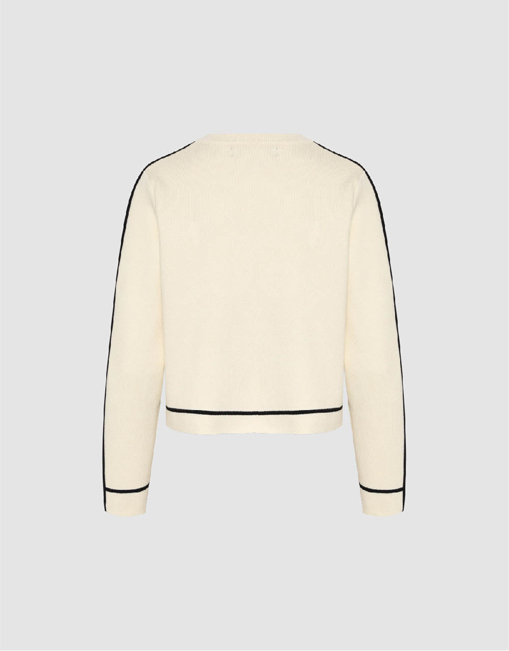 Crew Neck Knitted Cardigan With Fake Pockets - Image 6
