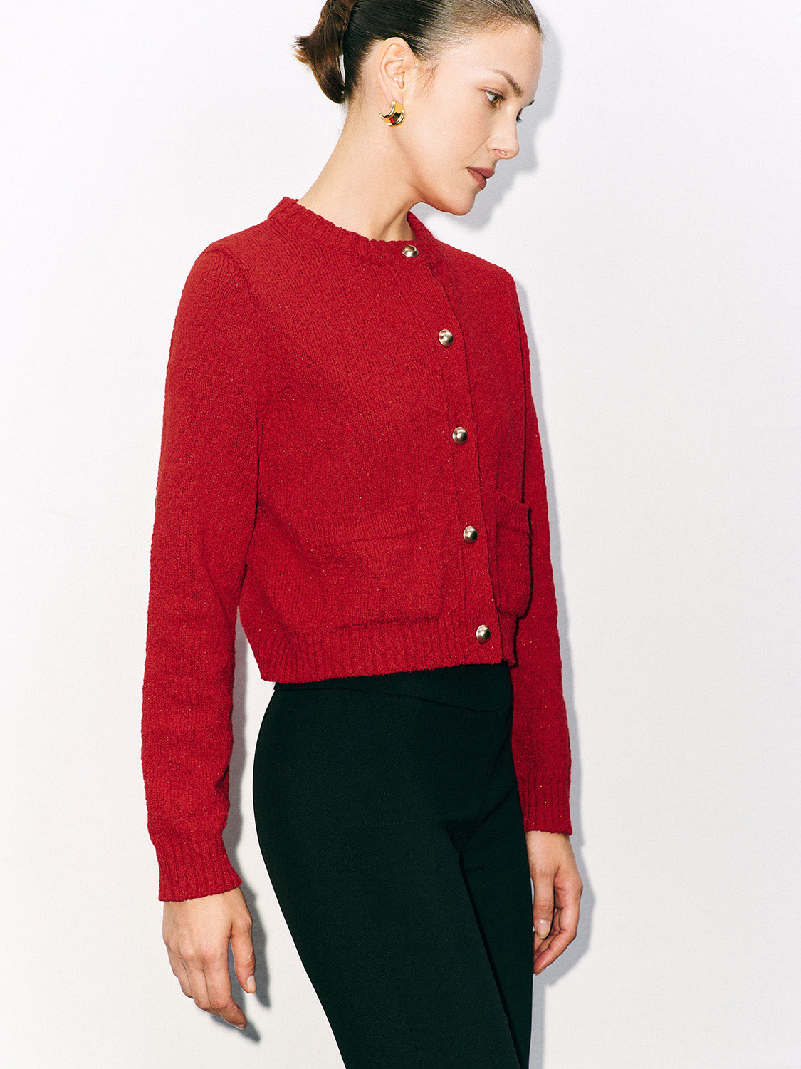 Collared Neck Knitted Cardigans - Image 2