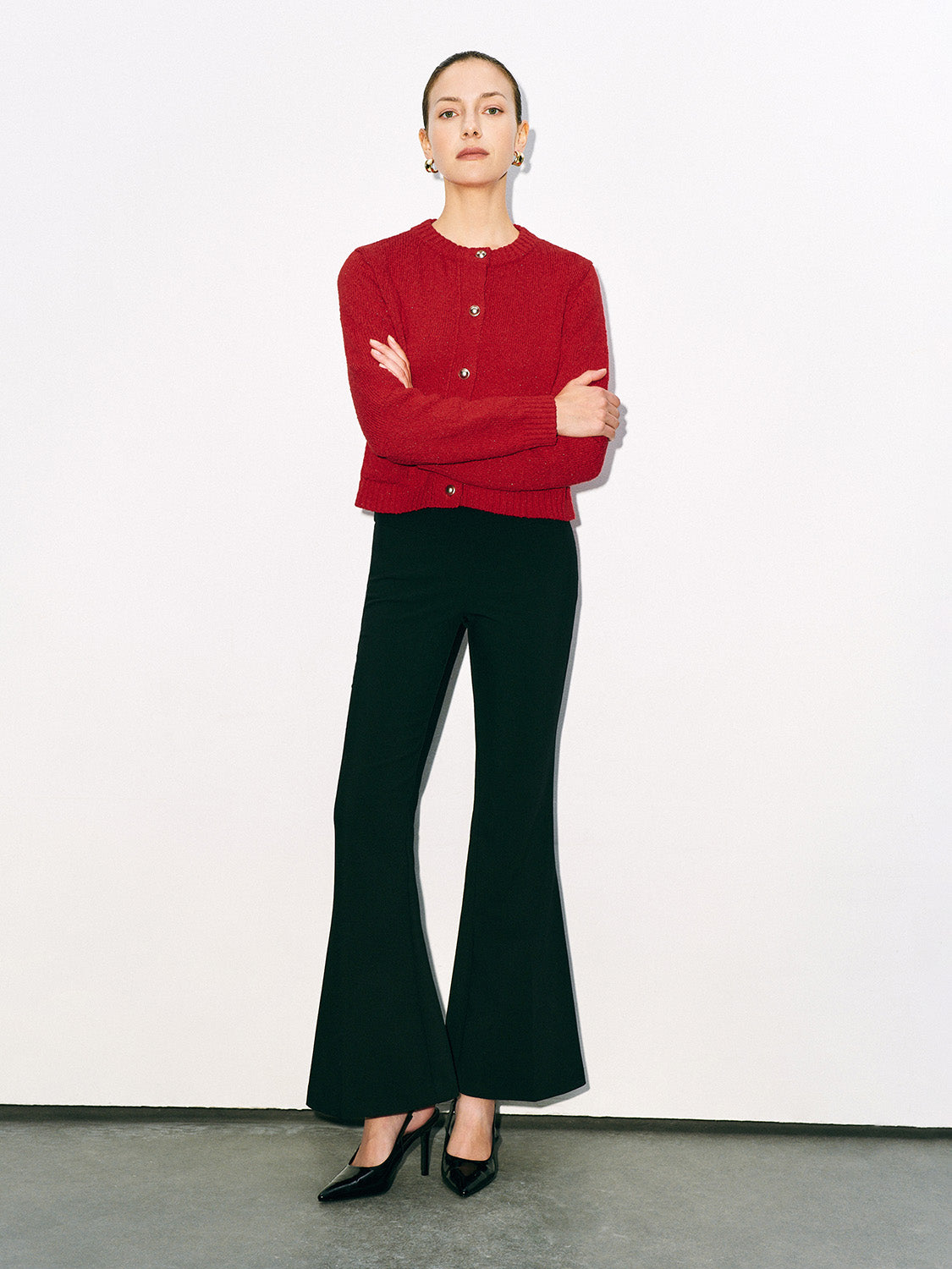 Collared Neck Knitted Cardigans - Image 4