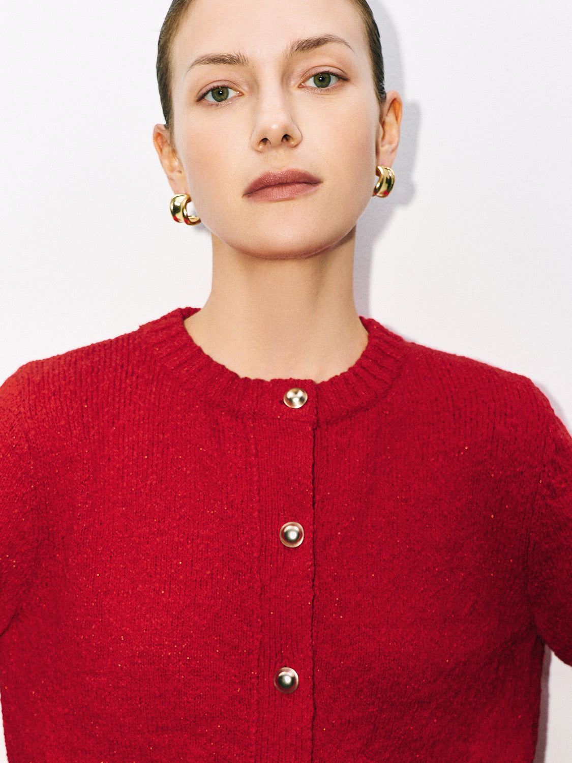 Collared Neck Knitted Cardigans - Image 5