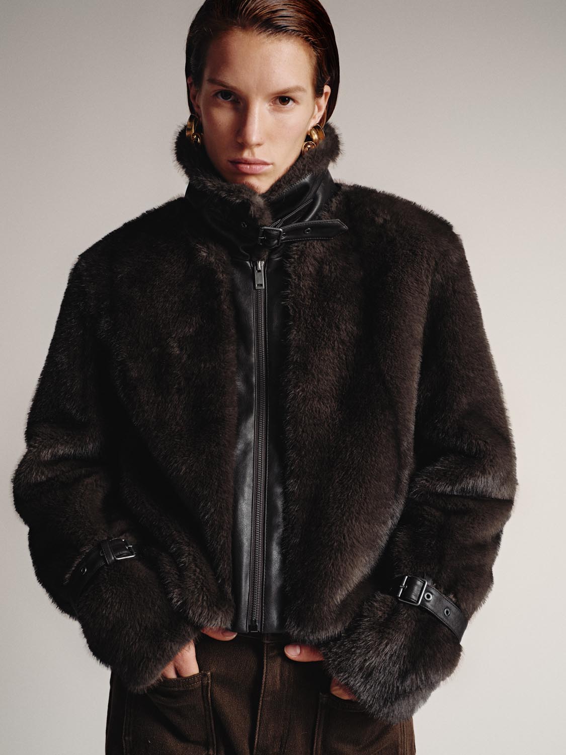 Faux Fur Buckle Detail Jackets - Image 2