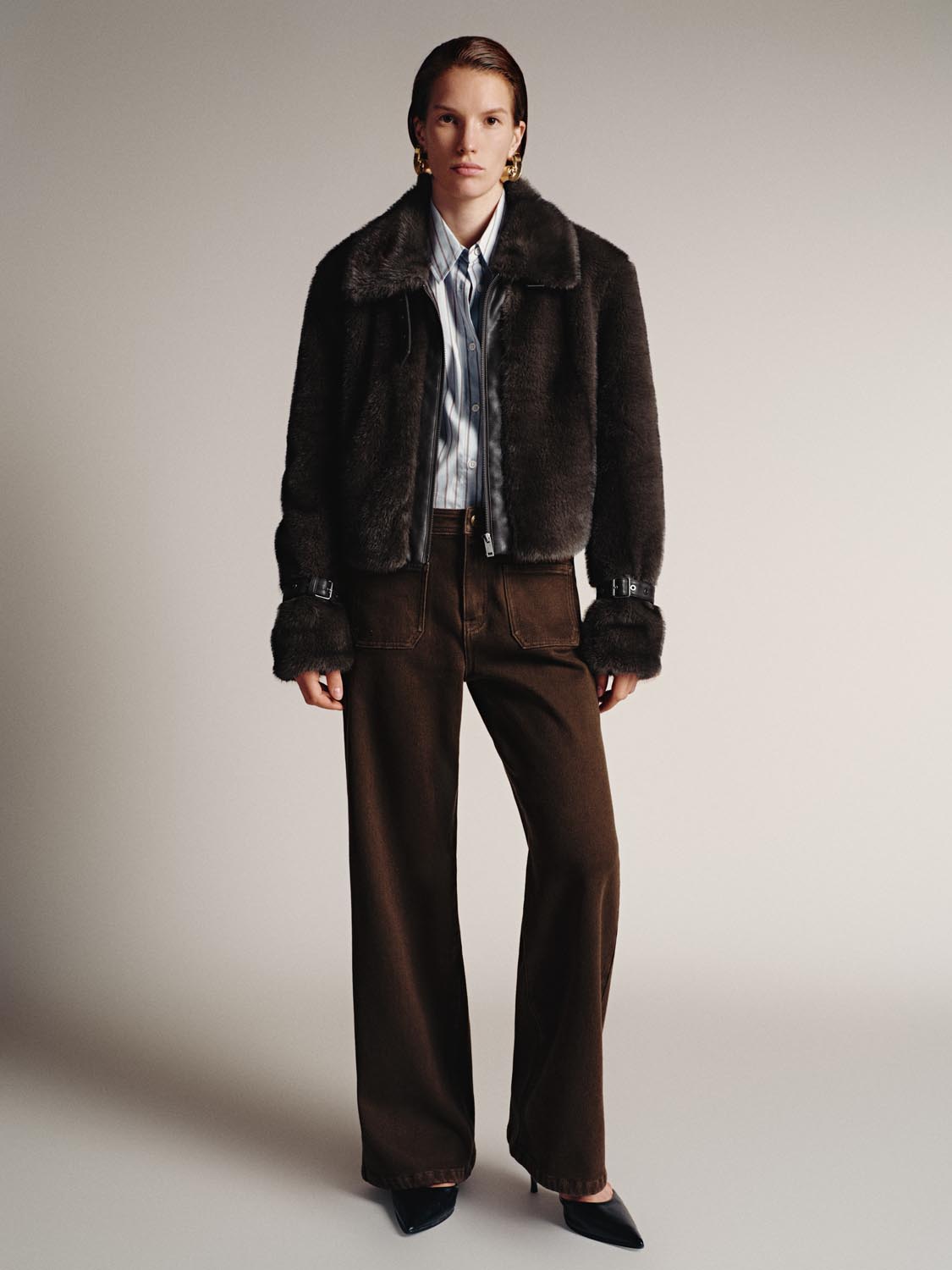 Faux Fur Buckle Detail Jackets - Image 4