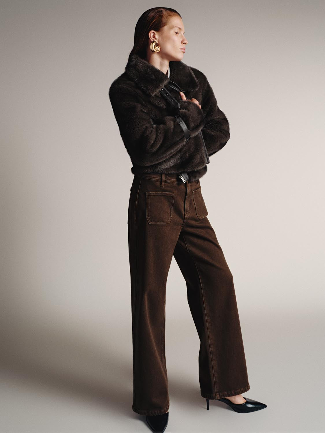 Faux Fur Buckle Detail Jackets - Image 5