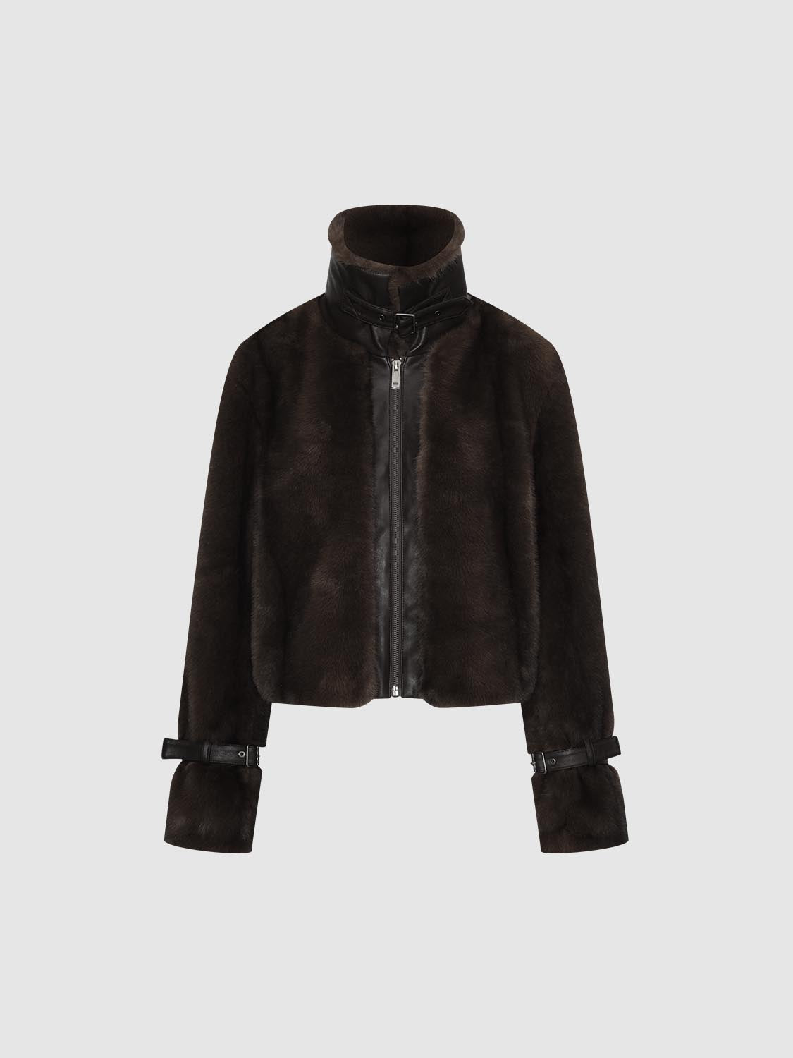 Faux Fur Buckle Detail Jackets - Image 7