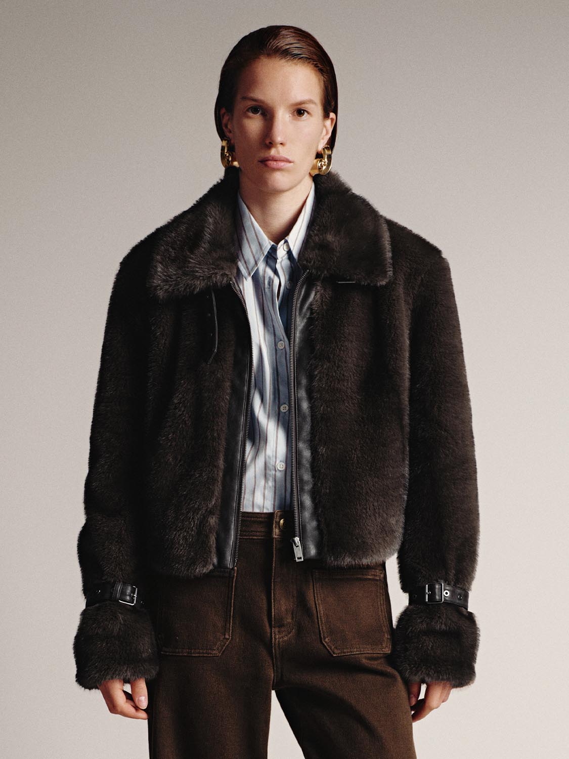 Faux Fur Buckle Detail Jackets - Image 9