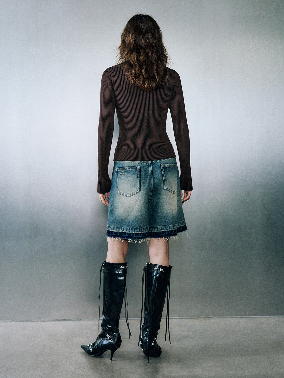 Zipper Front Skinny Knitted Cardigan - Image 5