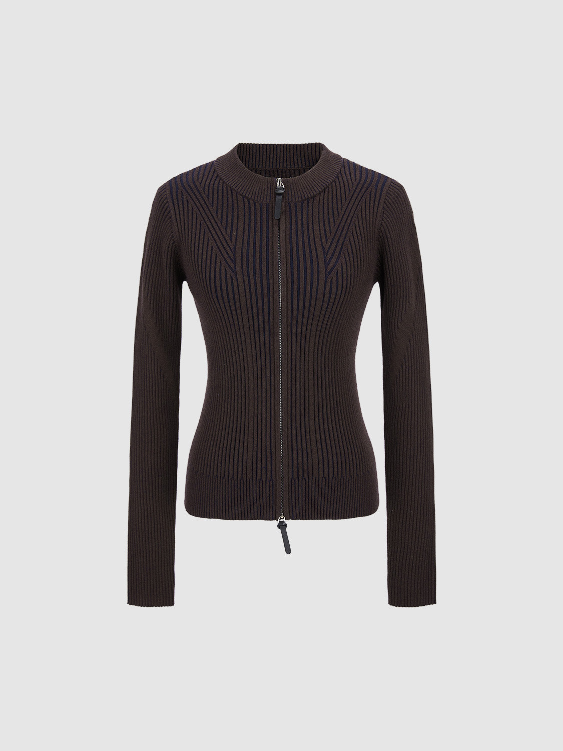 Zipper Front Skinny Knitted Cardigan - Image 3