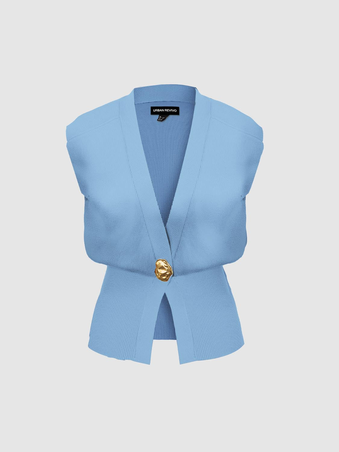 Sleeveless Knitted V-Neck Cardigans - Image 17