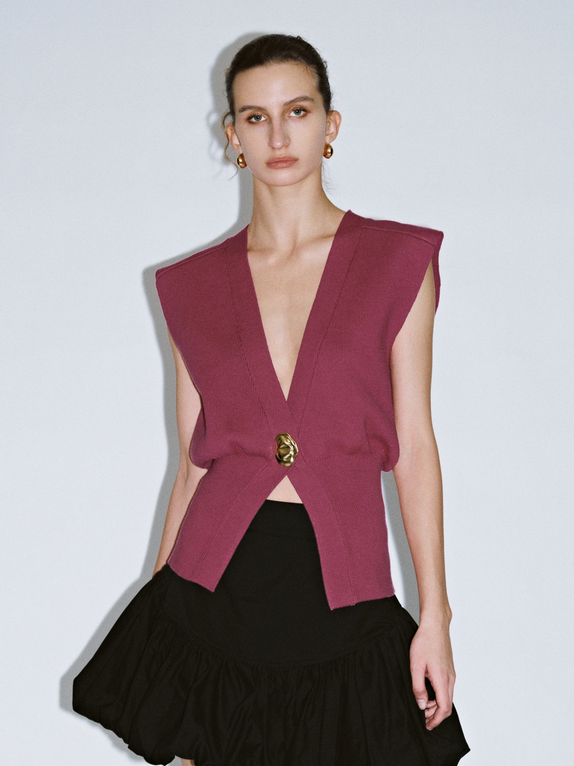 Sleeveless Knitted V-Neck Cardigans - Image 55