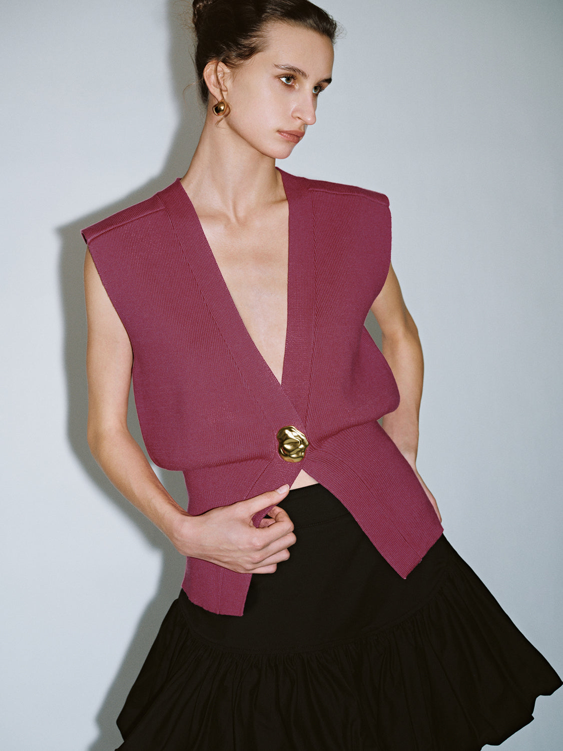 Sleeveless Knitted V-Neck Cardigans - Image 56