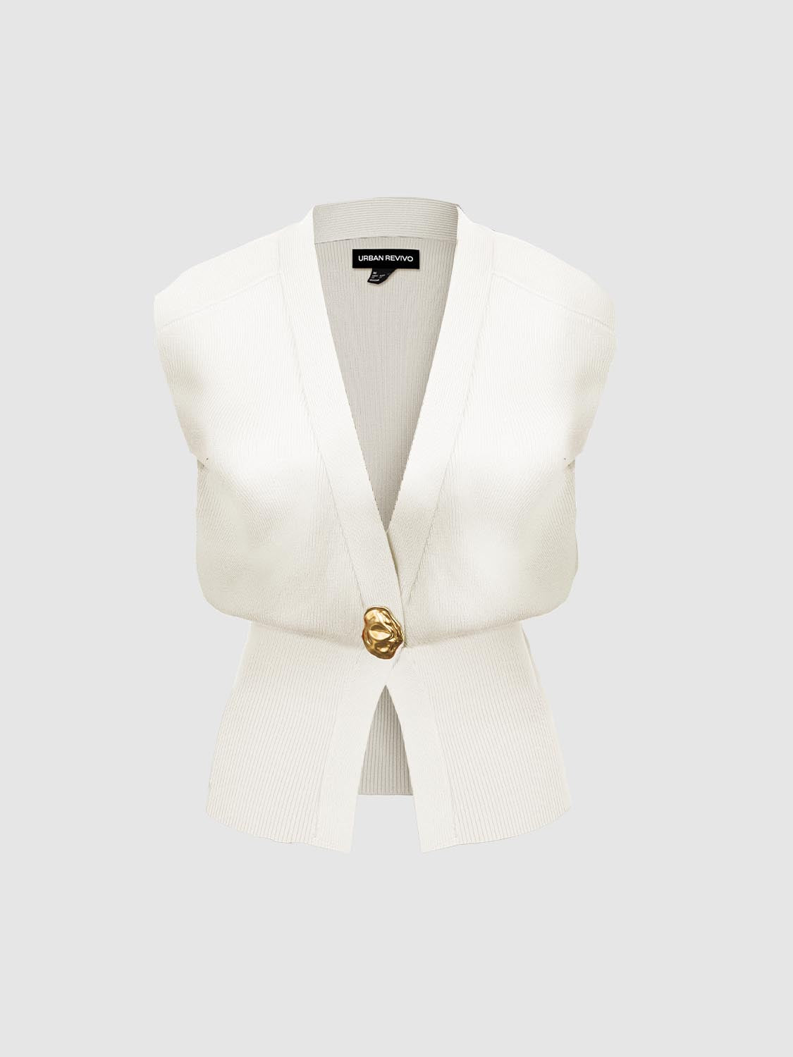 Sleeveless Knitted V-Neck Cardigans - Image 36