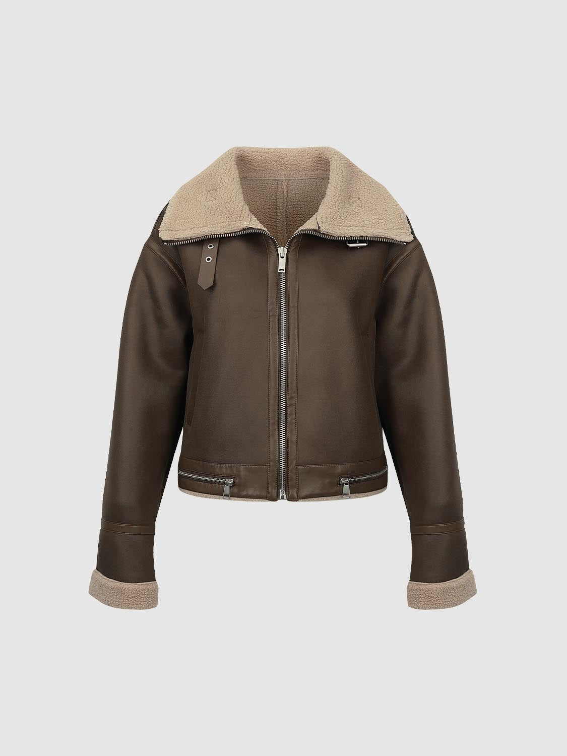 Large Collar Biker Jackets - Image 7