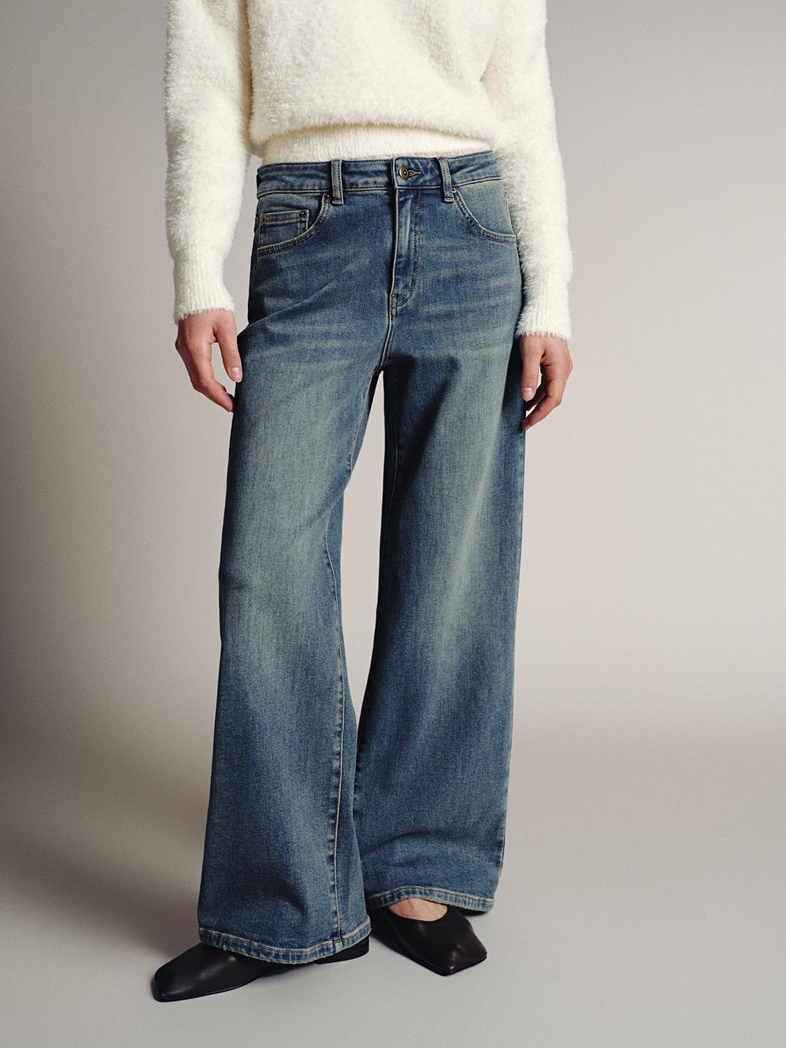 Gradient Wide Leg Jeans