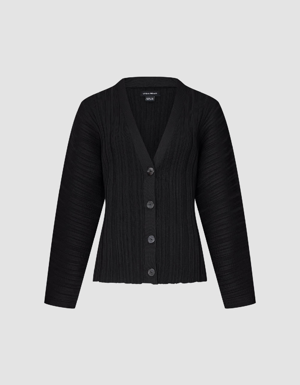Dolman Sleeve V-Neck Knitted Cardigan - Image 2