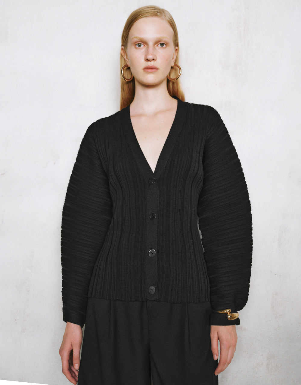 Dolman Sleeve V-Neck Knitted Cardigan - Image 9