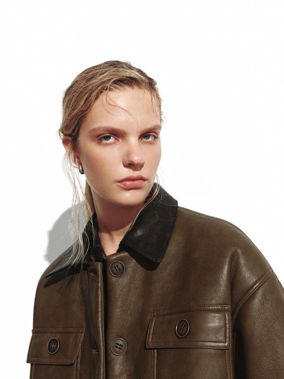 Flap Pockets Button Up Collared Jackets - Image 3