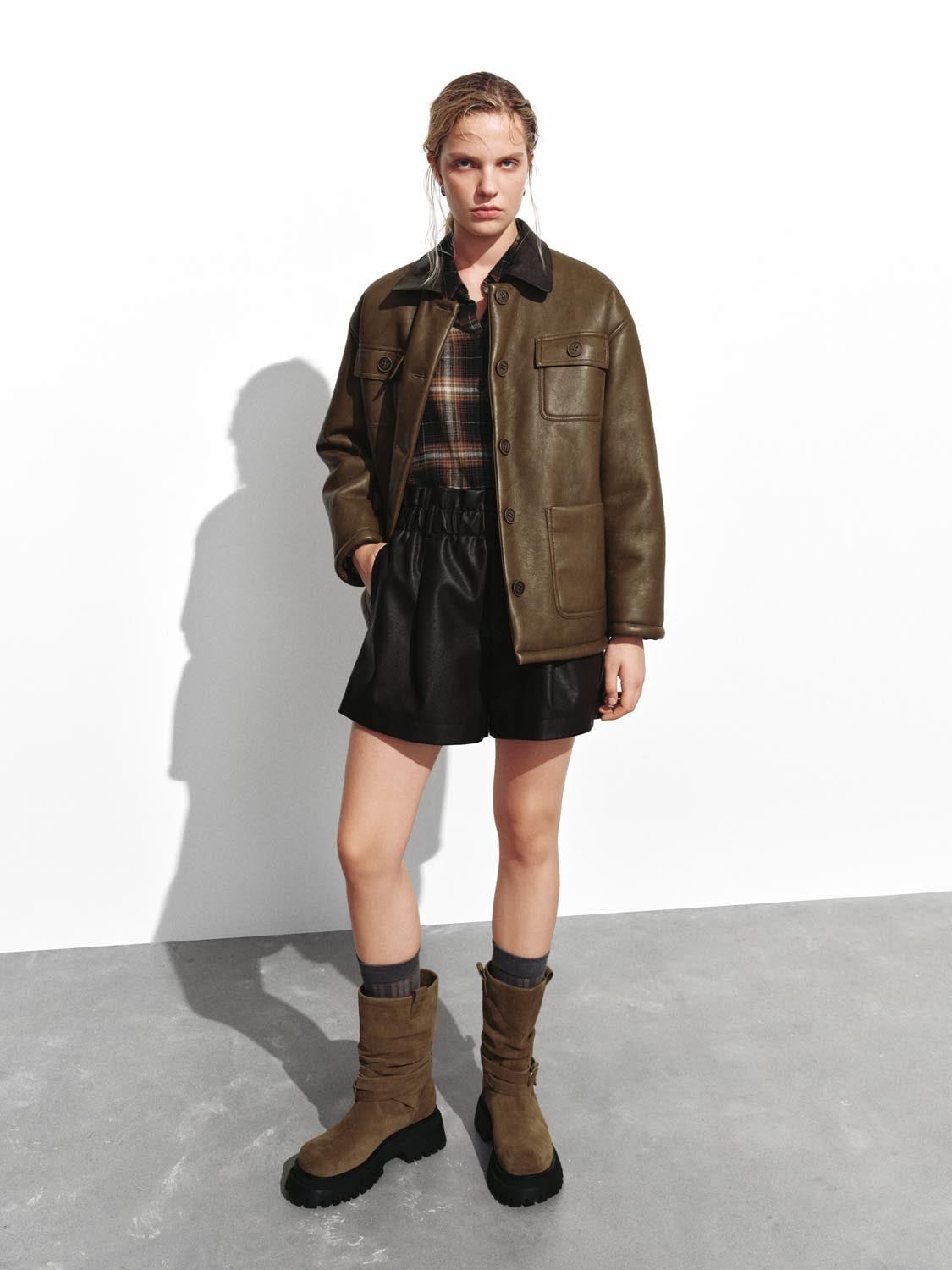 Flap Pockets Button Up Collared Jackets - Image 4