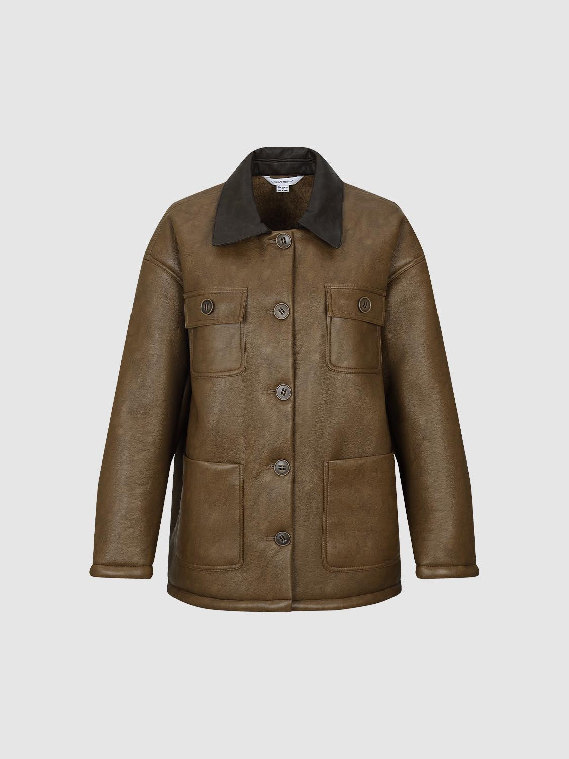 Flap Pockets Button Up Collared Jackets - Image 7