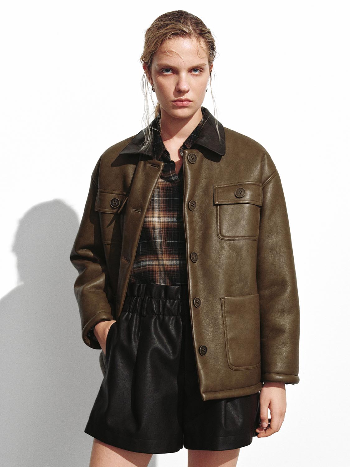 Flap Pockets Button Up Collared Jackets - Image 9