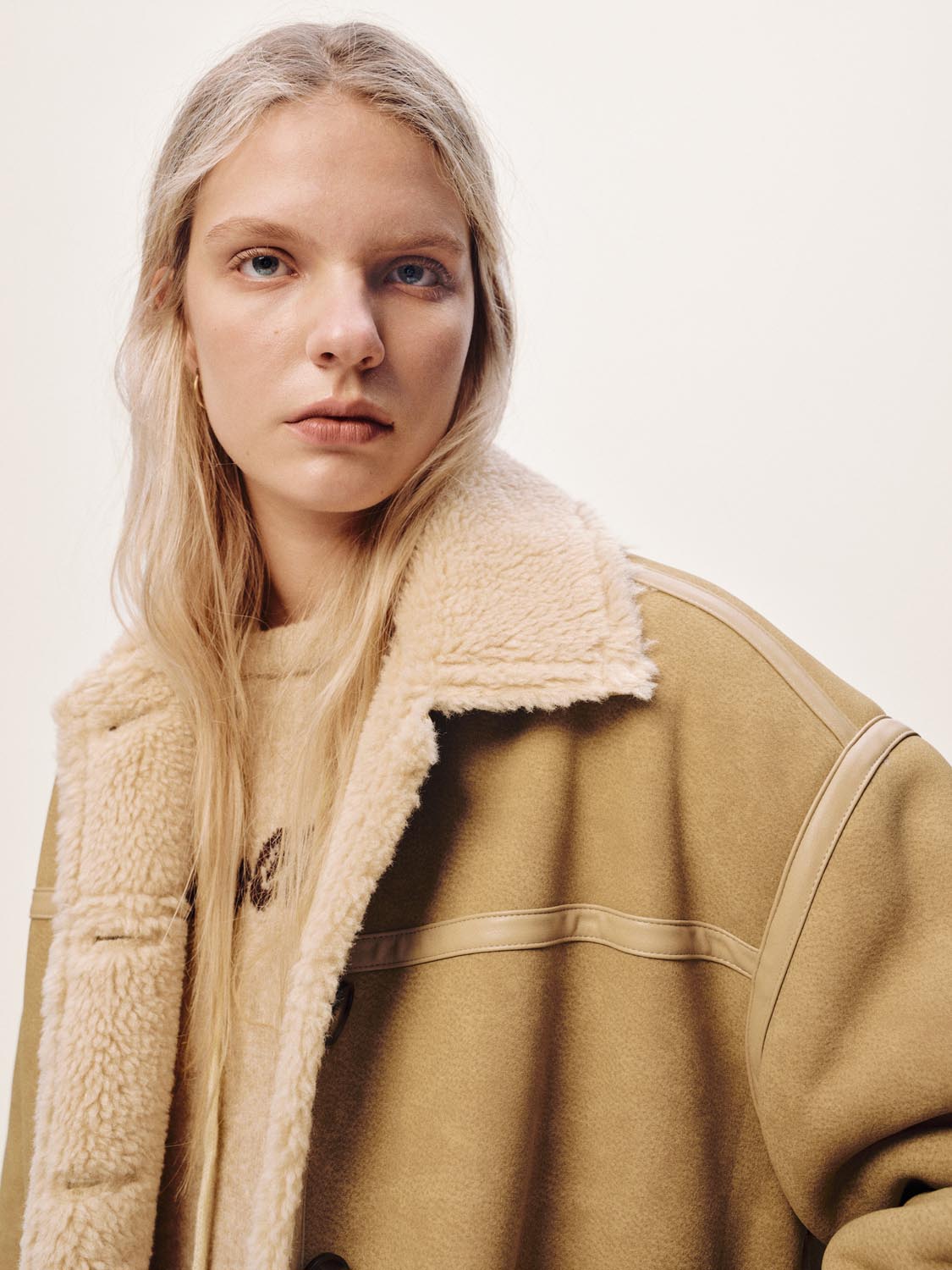 Faux Shearling Button Up Jackets - Image 3