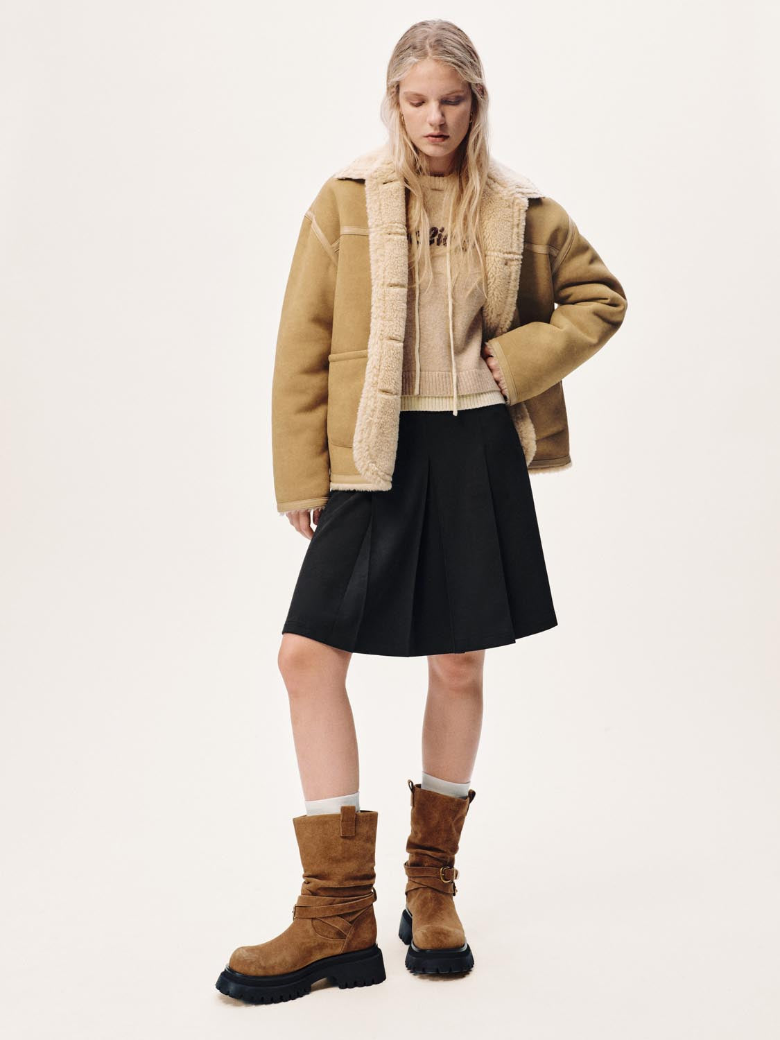 Faux Shearling Button Up Jackets - Image 4