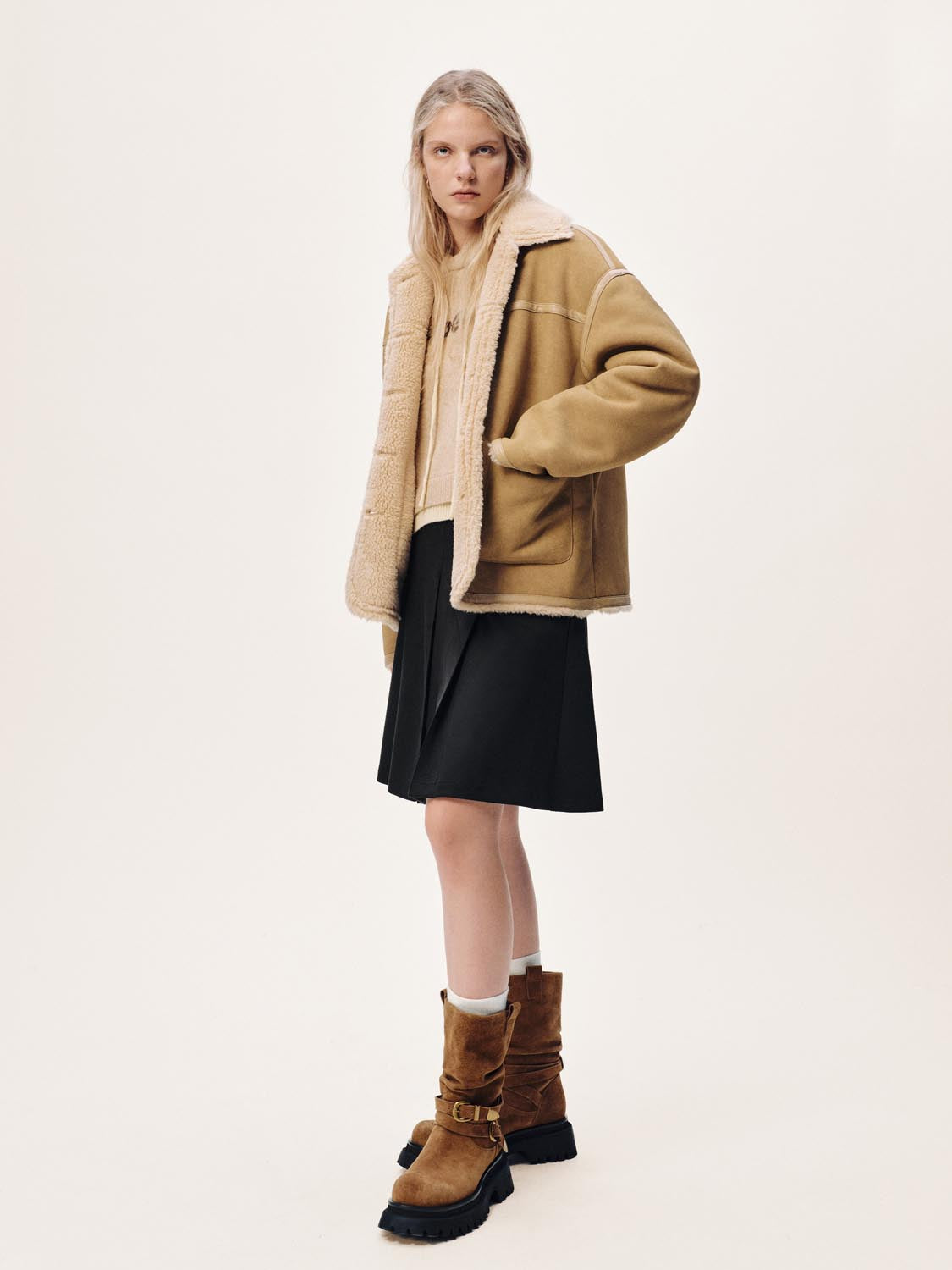 Faux Shearling Button Up Jackets - Image 5