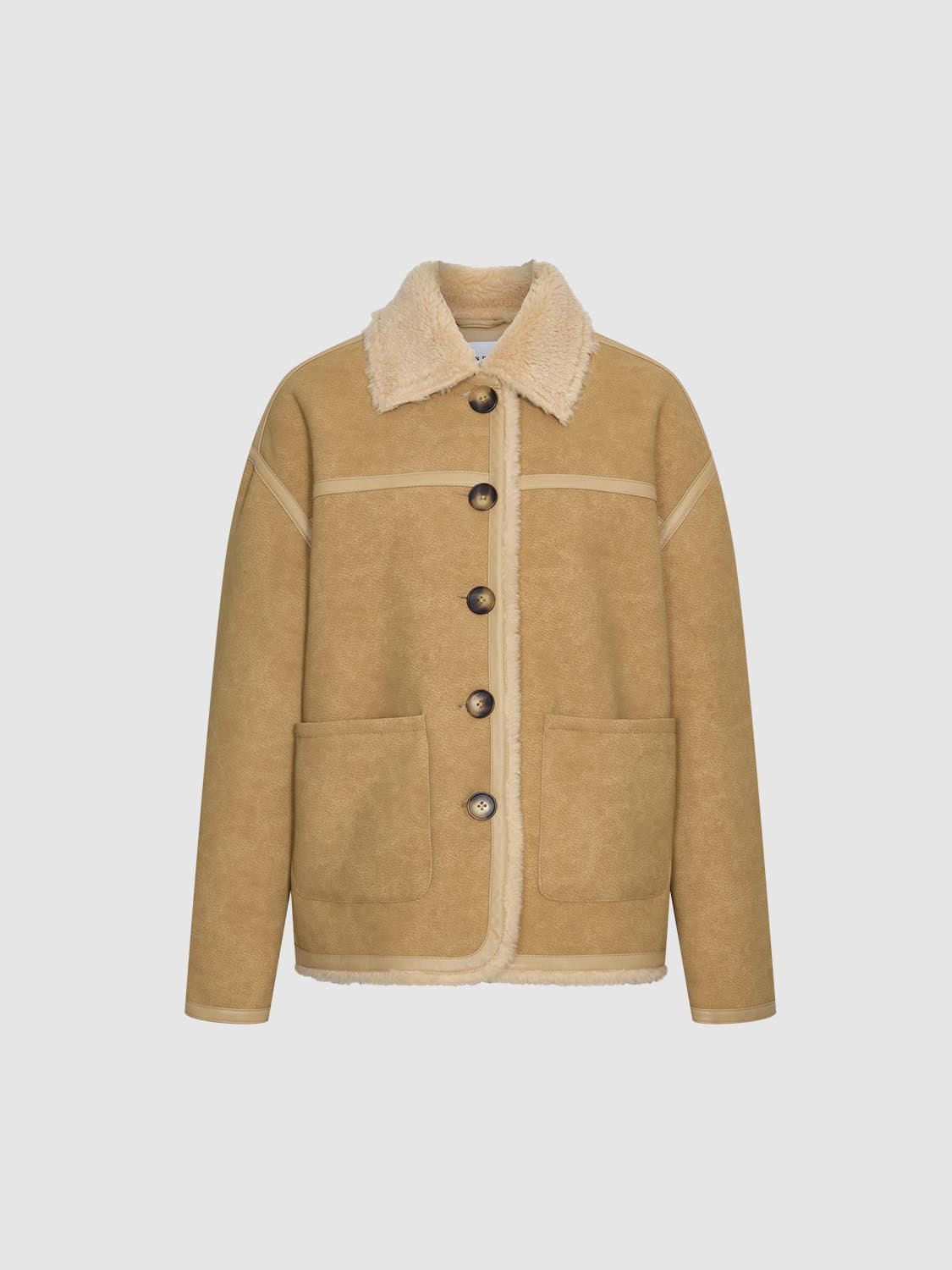 Faux Shearling Button Up Jackets - Image 7