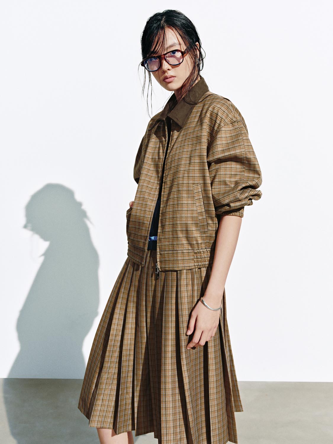 Collared Check Bomber Jackets - Image 2