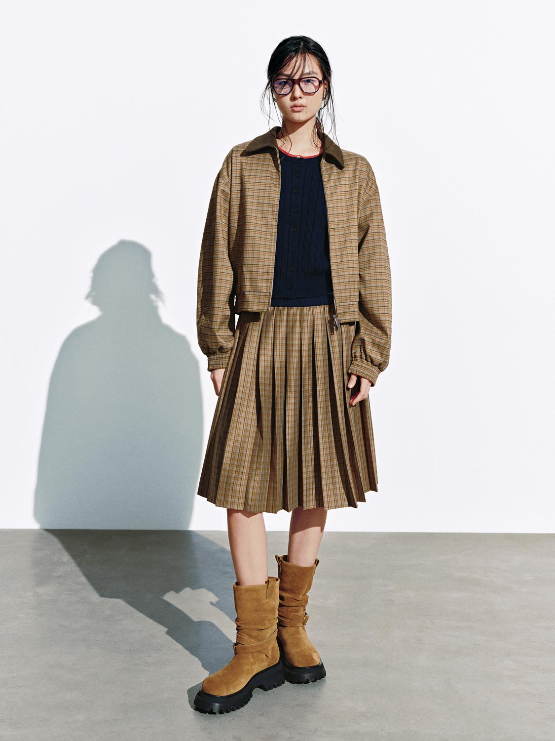 Collared Check Bomber Jackets - Image 4