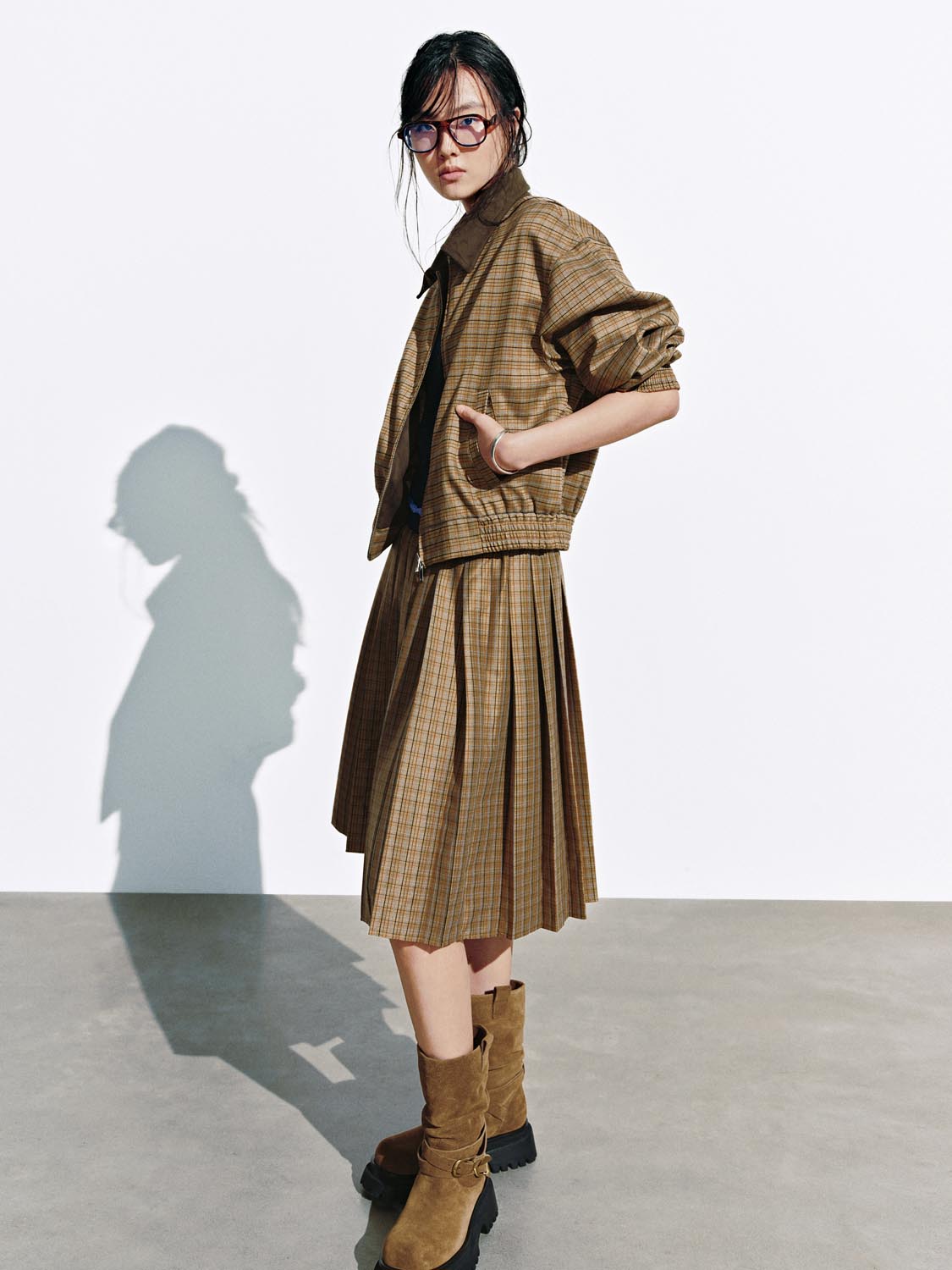 Collared Check Bomber Jackets - Image 5