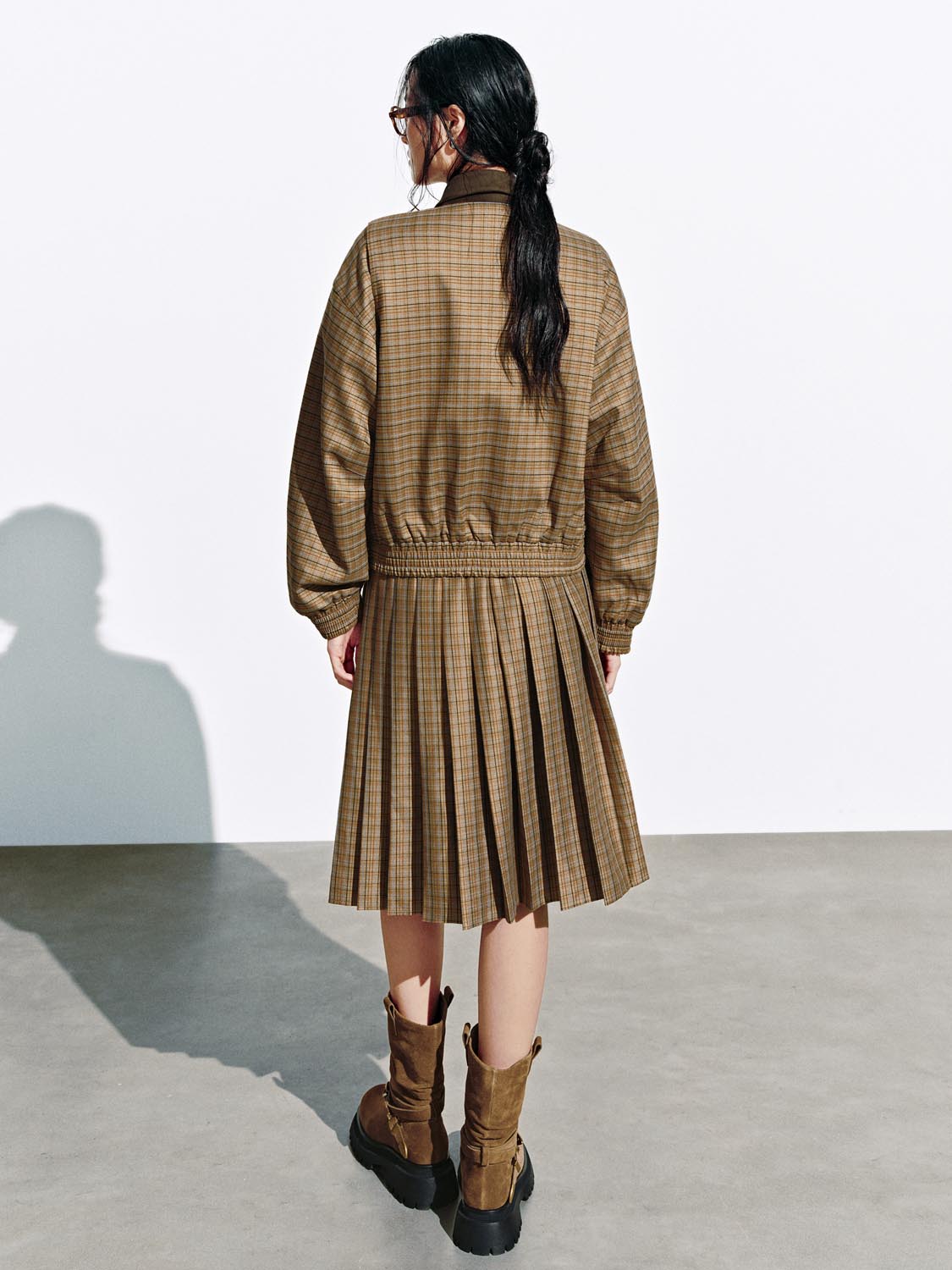 Collared Check Bomber Jackets - Image 6