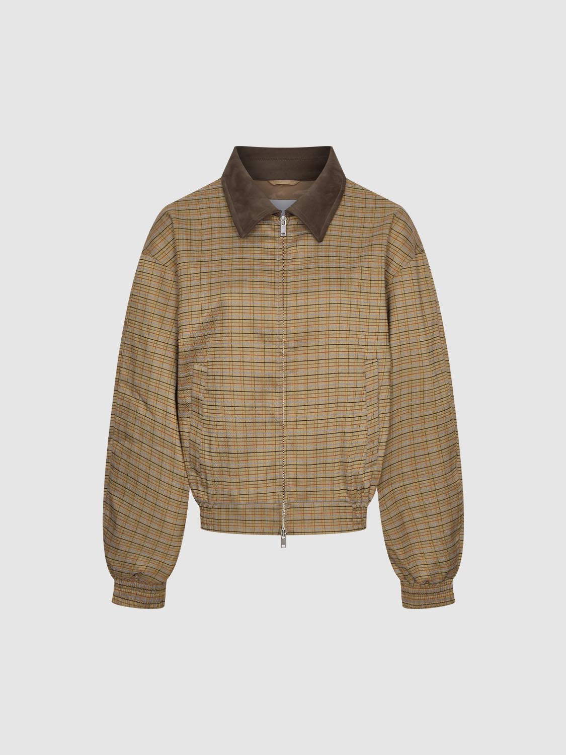 Collared Check Bomber Jackets - Image 7
