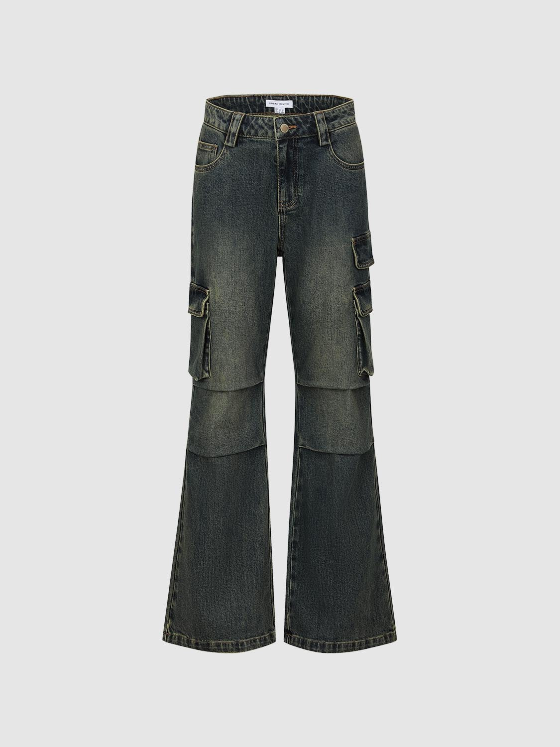 Flap Pocket Flare Leg Jeans - Image 2