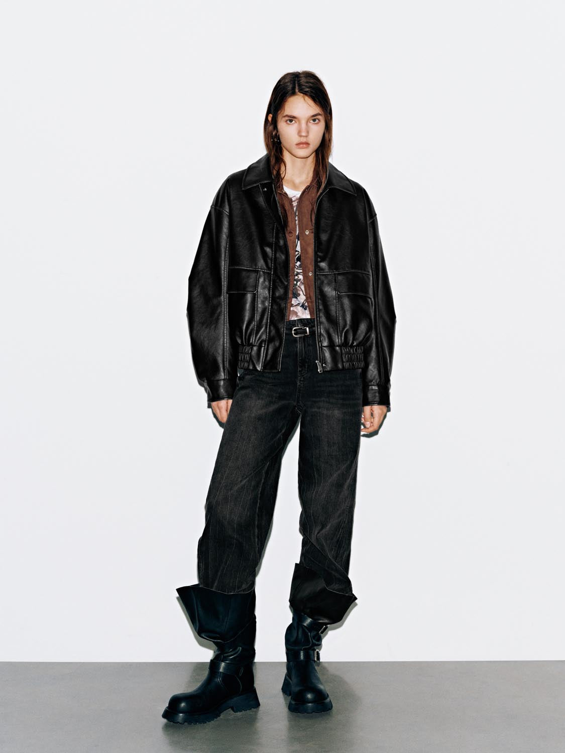 Flap Pockets Collared Bomber Jackets - Image 4