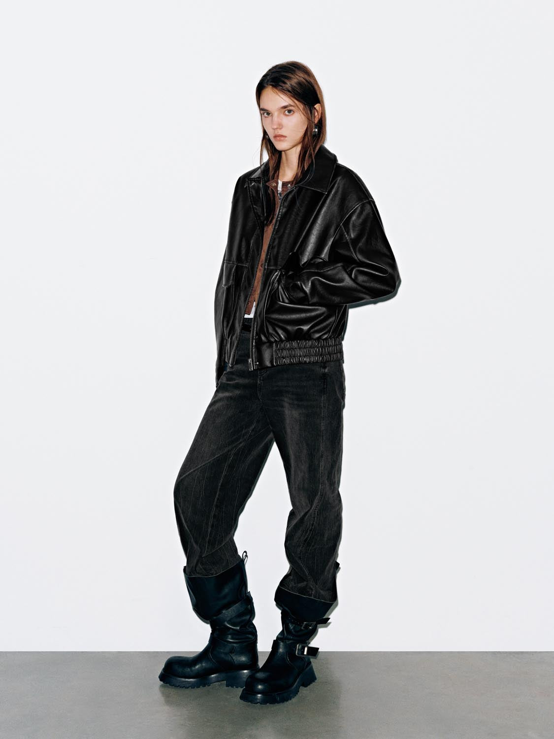 Flap Pockets Collared Bomber Jackets - Image 5